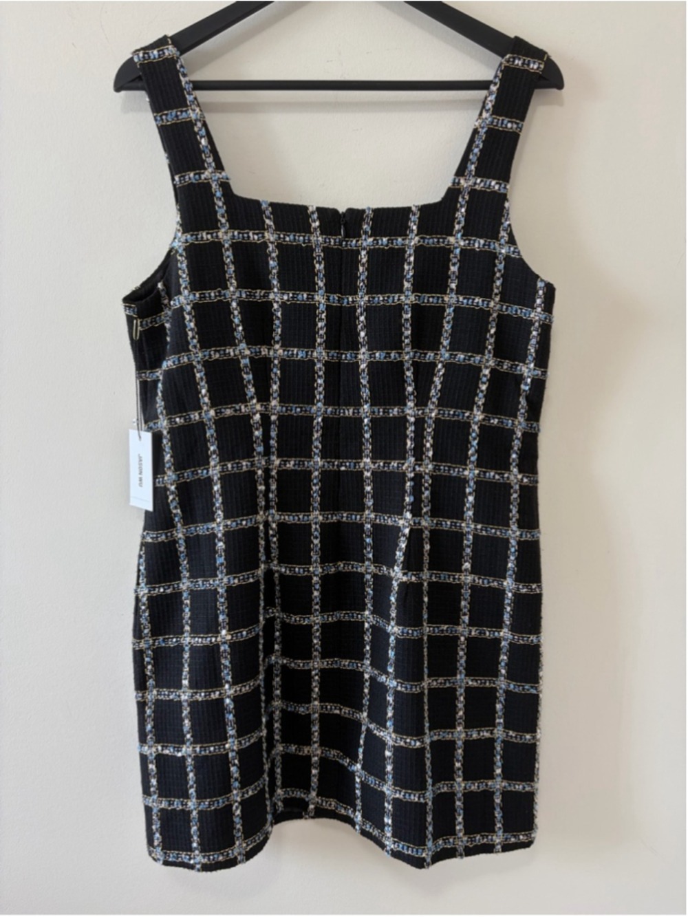 JASON WU PLAID TWEED GOLD MINI DRESS NEW WITH TAGS SIZE L - Picture 3 of 12